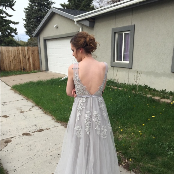 Grey prom dress - Picture 2 of 3